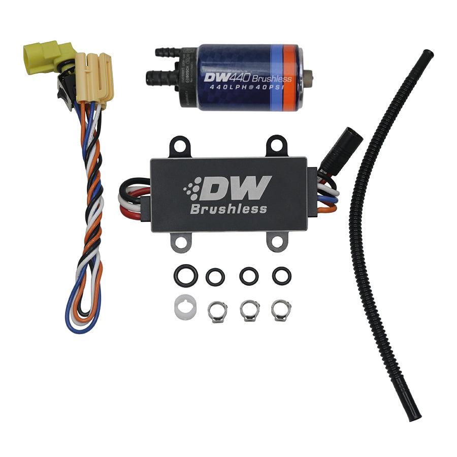 DeatschWerks 440lph in-tank brushless fuel pump w/ 9-0911 install kit + C102 Controller (2014-2019 Corvette) - 9-442-C102-0911