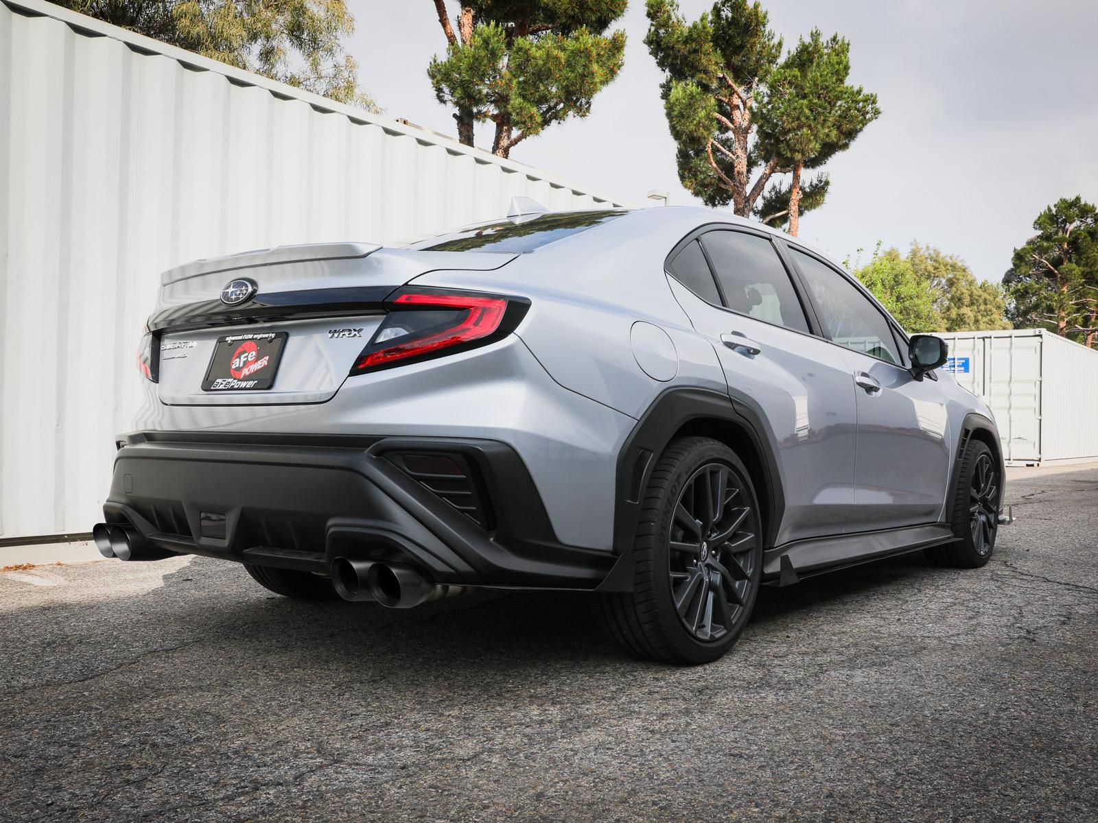 AFE Takeda 3 IN to 2-1/2 IN 304 Stainless Steel Cat-Back Exhaust System w/ Black Tip Subaru WRX 22-23 H4-2.4L (t) - 49-36809-B
