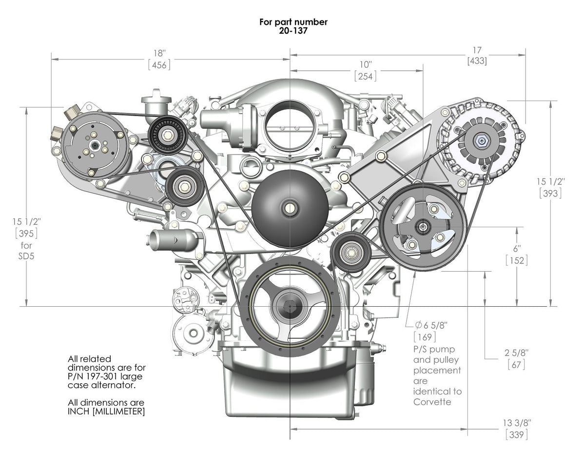 Holley LS/LT Complete Accessory Drive Kit- Polished Finish.  - 20-137P