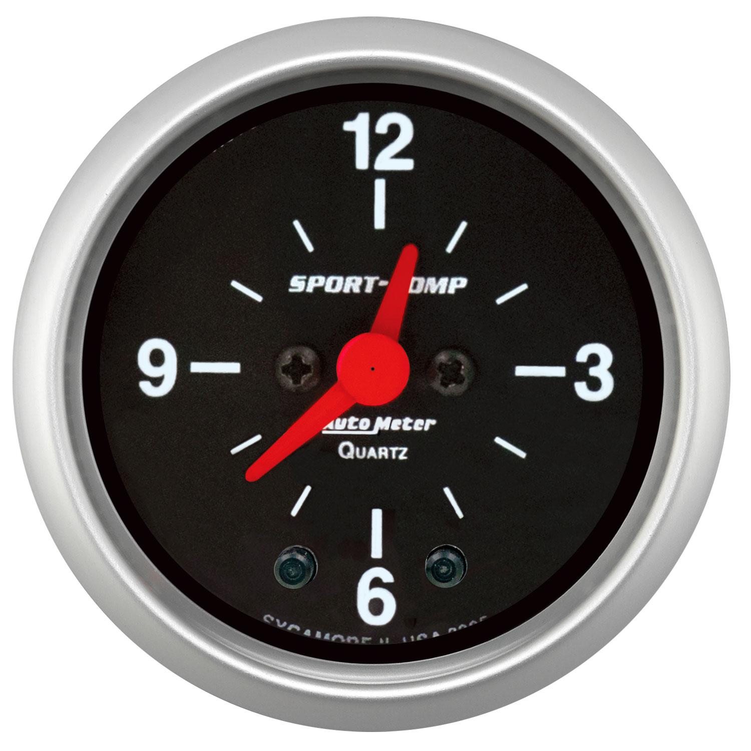 Auto Meter 2-1/16" CLOCK, 12 HOUR, SPORT-COMP - 3385