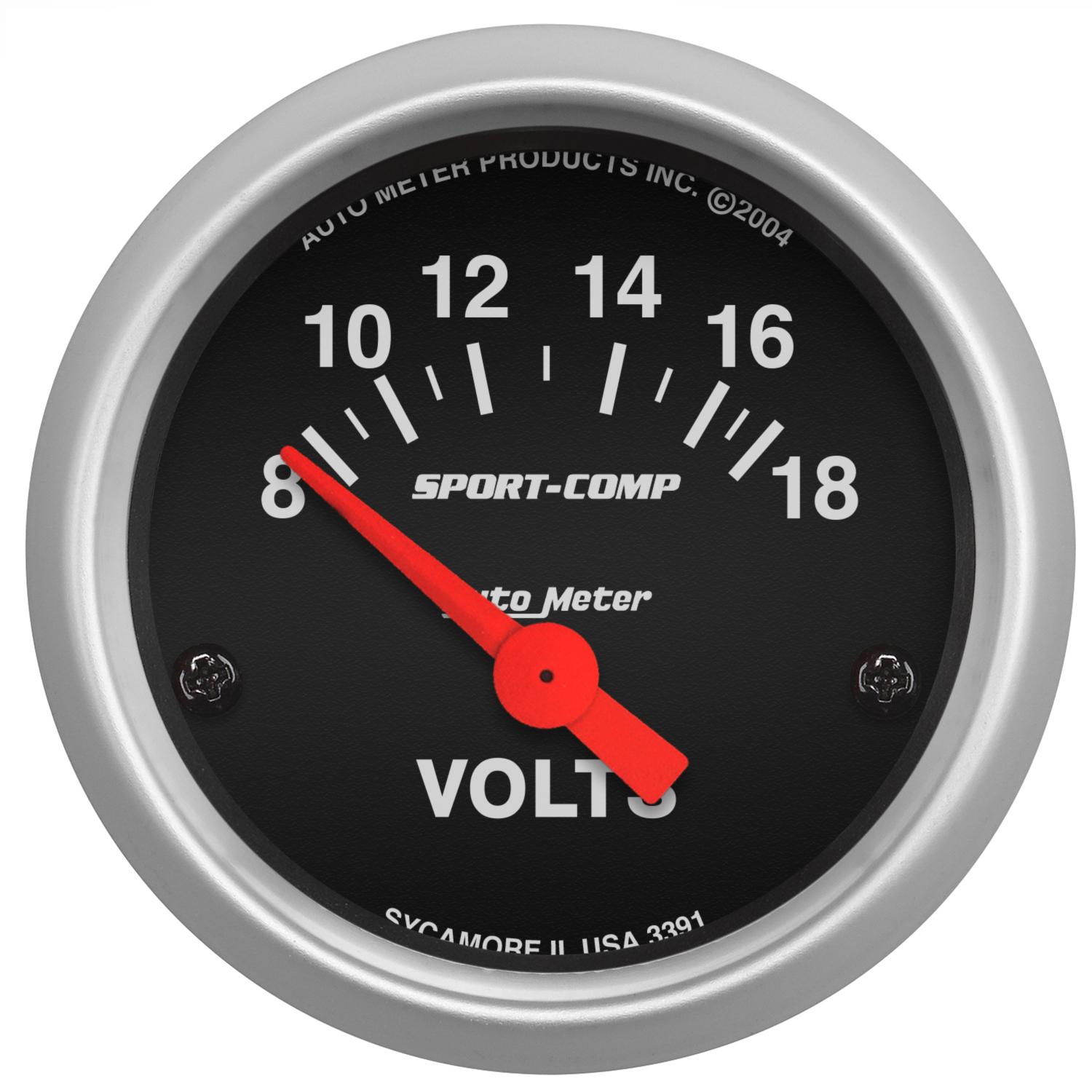 Autometer Sport Comp 2-1/16" Electric Voltmeter Gauge