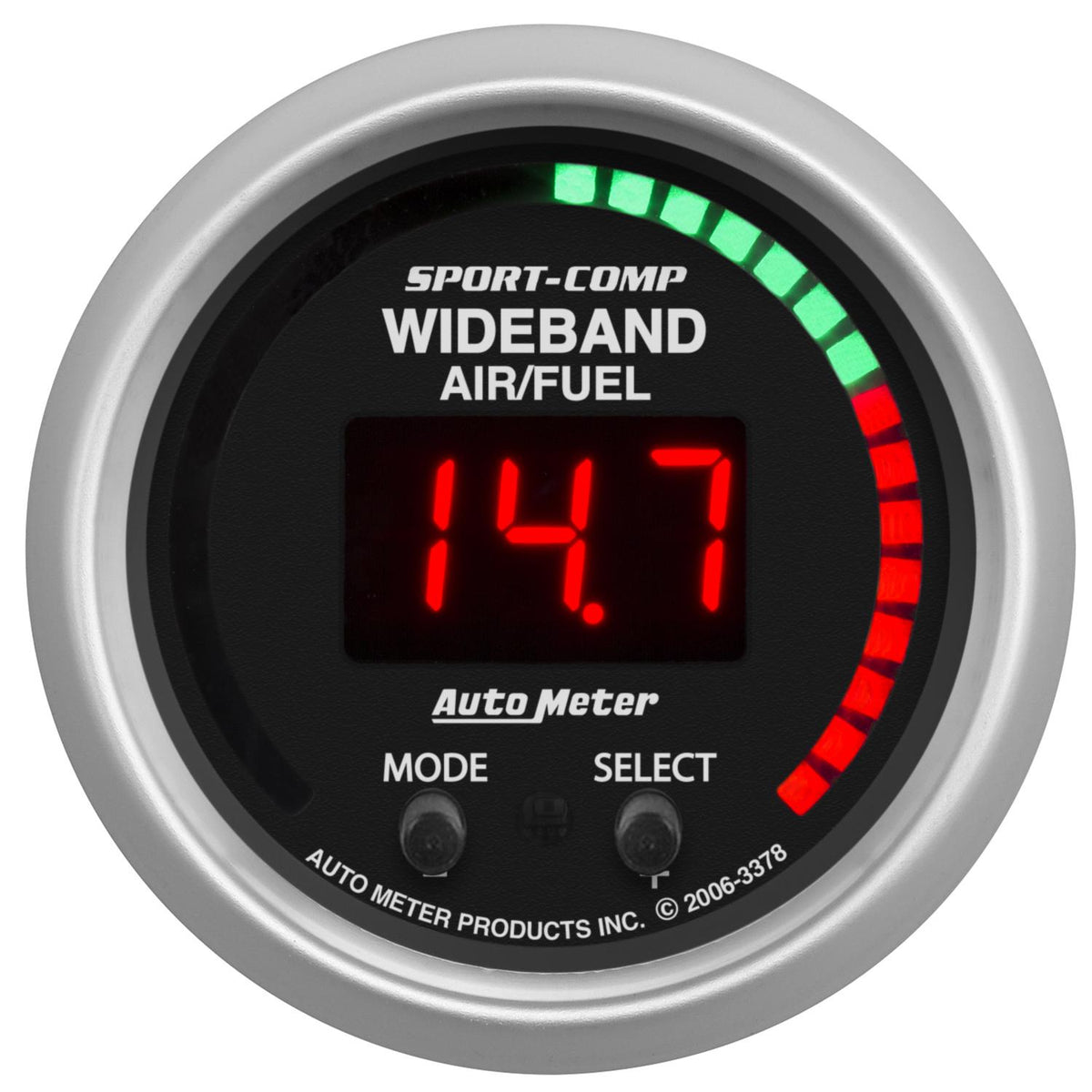 Auto Meter 2-1/16" WIDEBAND PRO PLUS AIR/FUEL RATIO, 6:1-20:1 AFR, SPORT-COMP - 3397