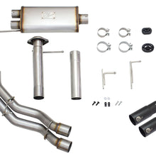 AFE Rebel Series 3 IN to 2-1/2 IN 409 Stainless Steel Cat-Back Exhaust w/Black Tip (2009-2014 F-150) - 49-43080-B