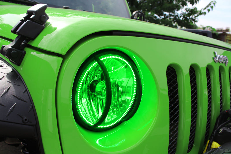 Oracle 07-17 Jeep Wrangler Surface Mount LED Headlight Halo Kit - Green