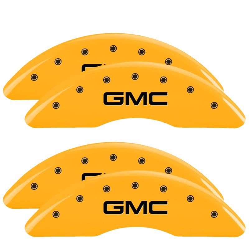 MGP Set Of 4: Yellow Finish, Black GMC (2011-2019 GMC Sierra 3500 HD, GMC Sierra 2500 HD) - 34003SGMCYL