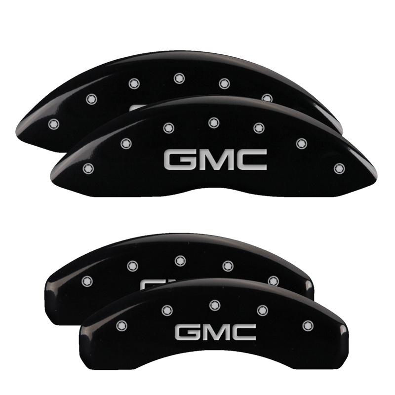 MGP Set Of 4: Black Finish, Silver GMC (1999-2011 GMC Fitment) - 34008SGMCBK