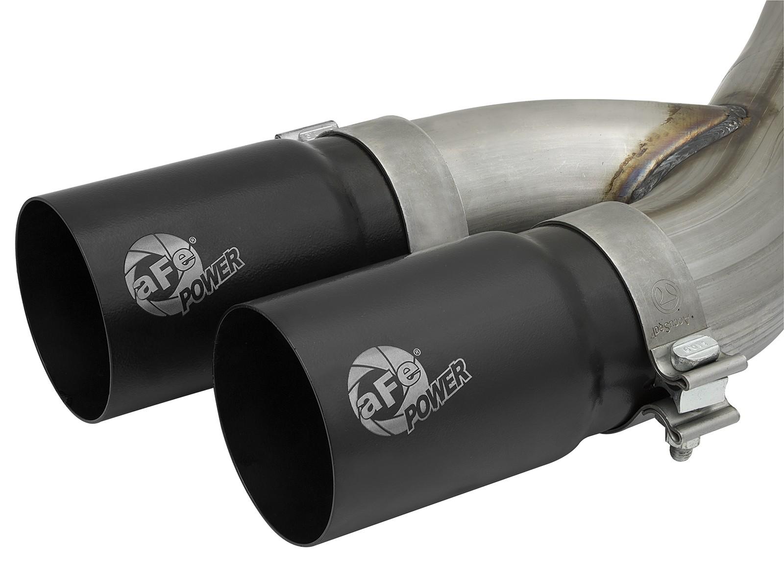 AFE Large Bore-HD DPF-Back Exhaust System w/ Black Tip (2019-2021 2500, 3500) - 49-42082-B