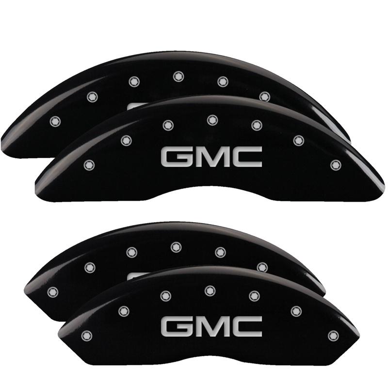 MGP Set Of 4: Black Finish, Silver GMC (2009-2016 GMC Savana 2500, GMC Savana 3500) - 34210SGMCBK