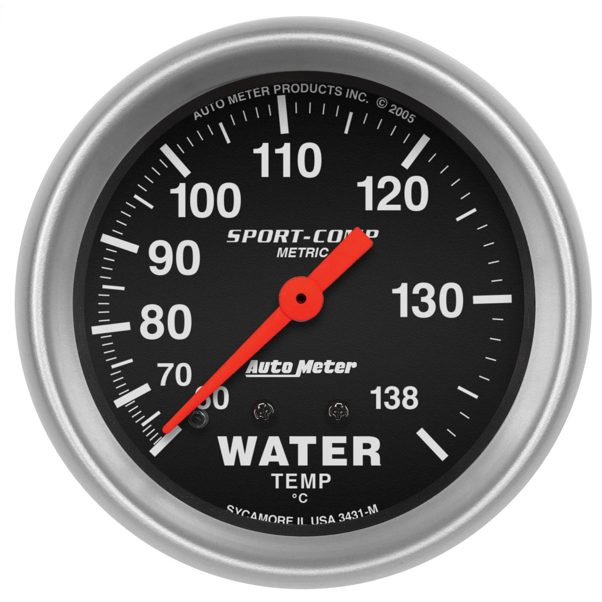 Auto Meter 2-5/8" WATER TEMPERATURE, 60-140 °C, SPORT-COMP - 3431-M