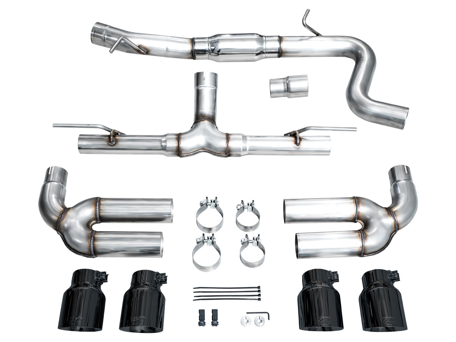 AWE Track Edition Exhaust for Audi 8Y S3 - Diamond Black Tips - 3020-43897