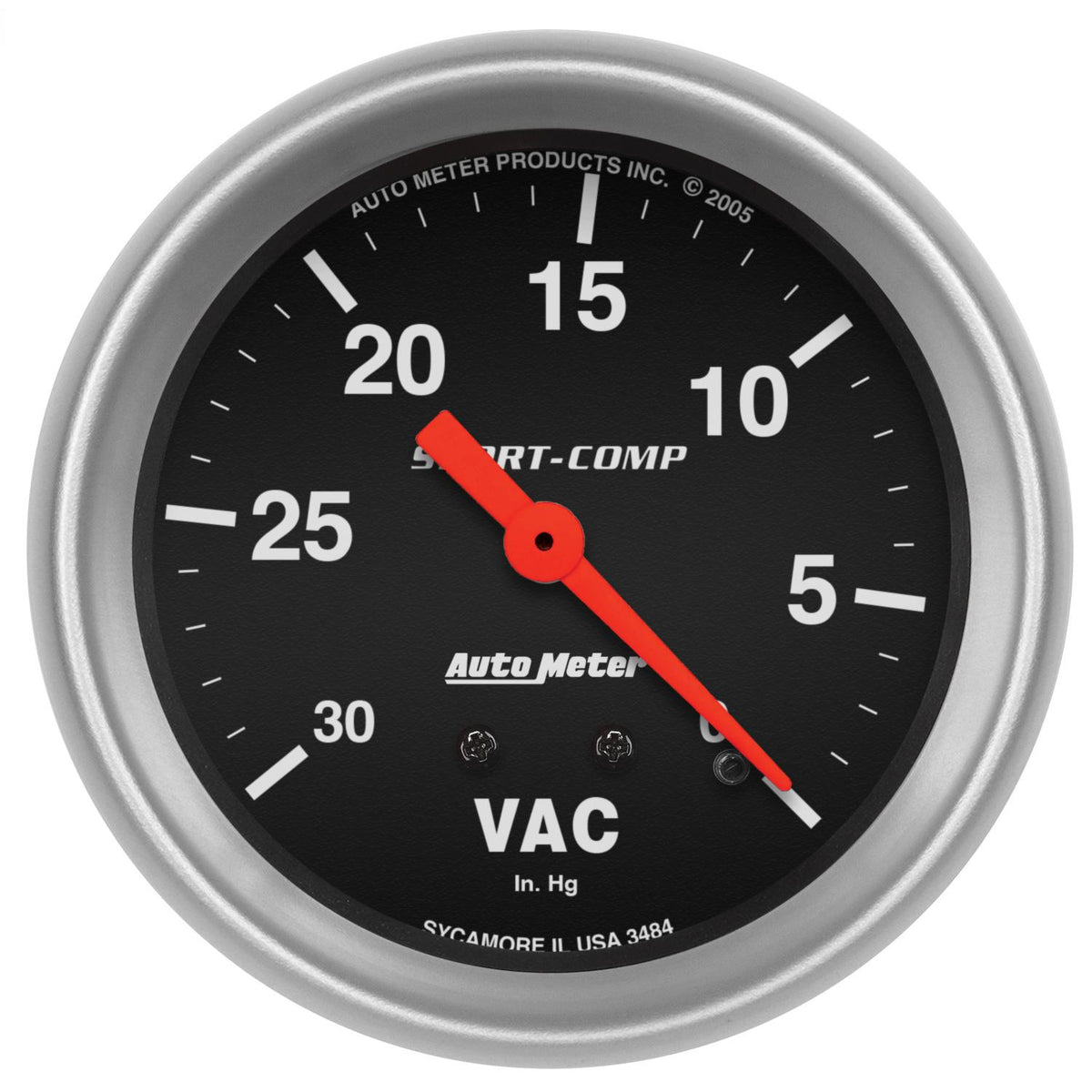 Auto Meter 2-5/8" VACUUM, 0-30 IN HG, SPORT-COMP - 3484