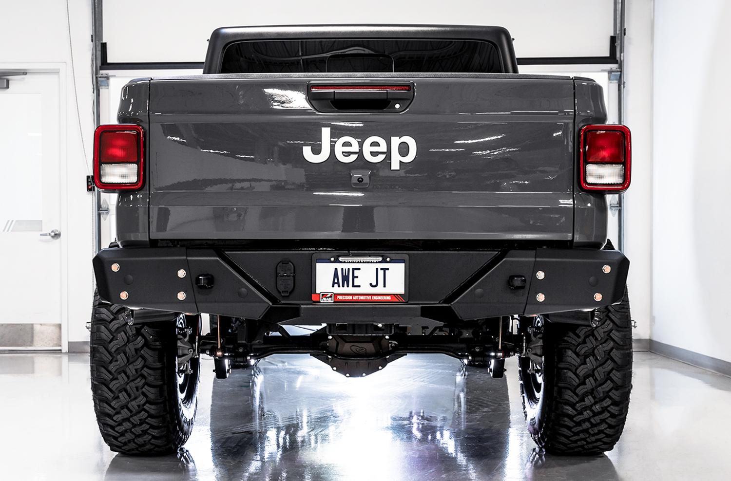 AWE Tread Edition Catback Dual Exhaust for Jeep JT 3.6L - Diamond Black Tips (2020-2021 Jeep Gladiator) - 3015-33101
