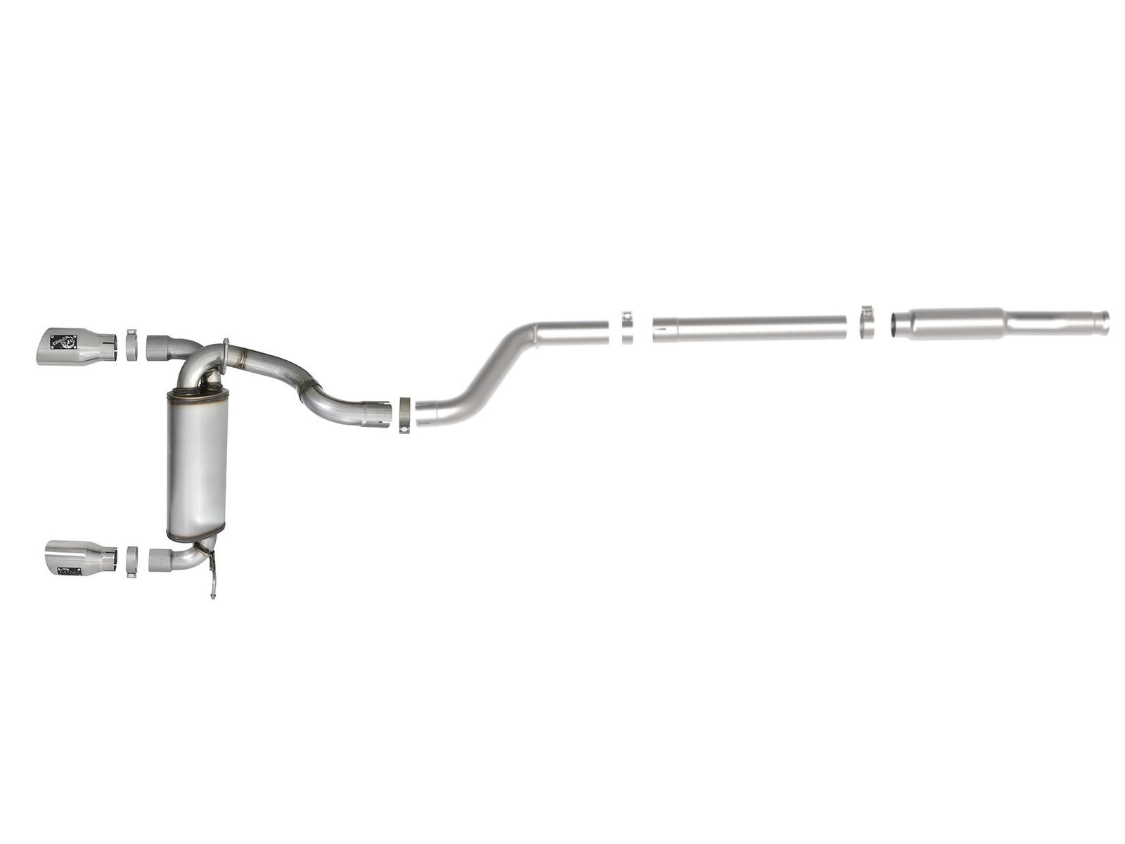 AFE Rebel Series Cat-Back Exhaust System w/ Polished Tip (2018-2021 Wrangler) - 49-48096-P