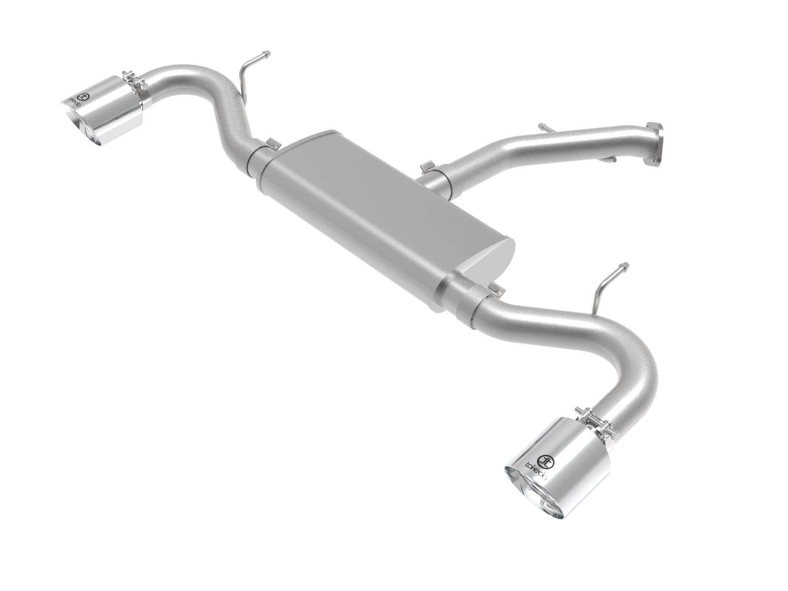 AFE Takeda 2-1/2 IN 409 Stainless Steel Axle-Back Exhaust w/ Polished Tips (Hyundai Elantra GT 18-20 L4-1.6L (t)) - 49-47016-P