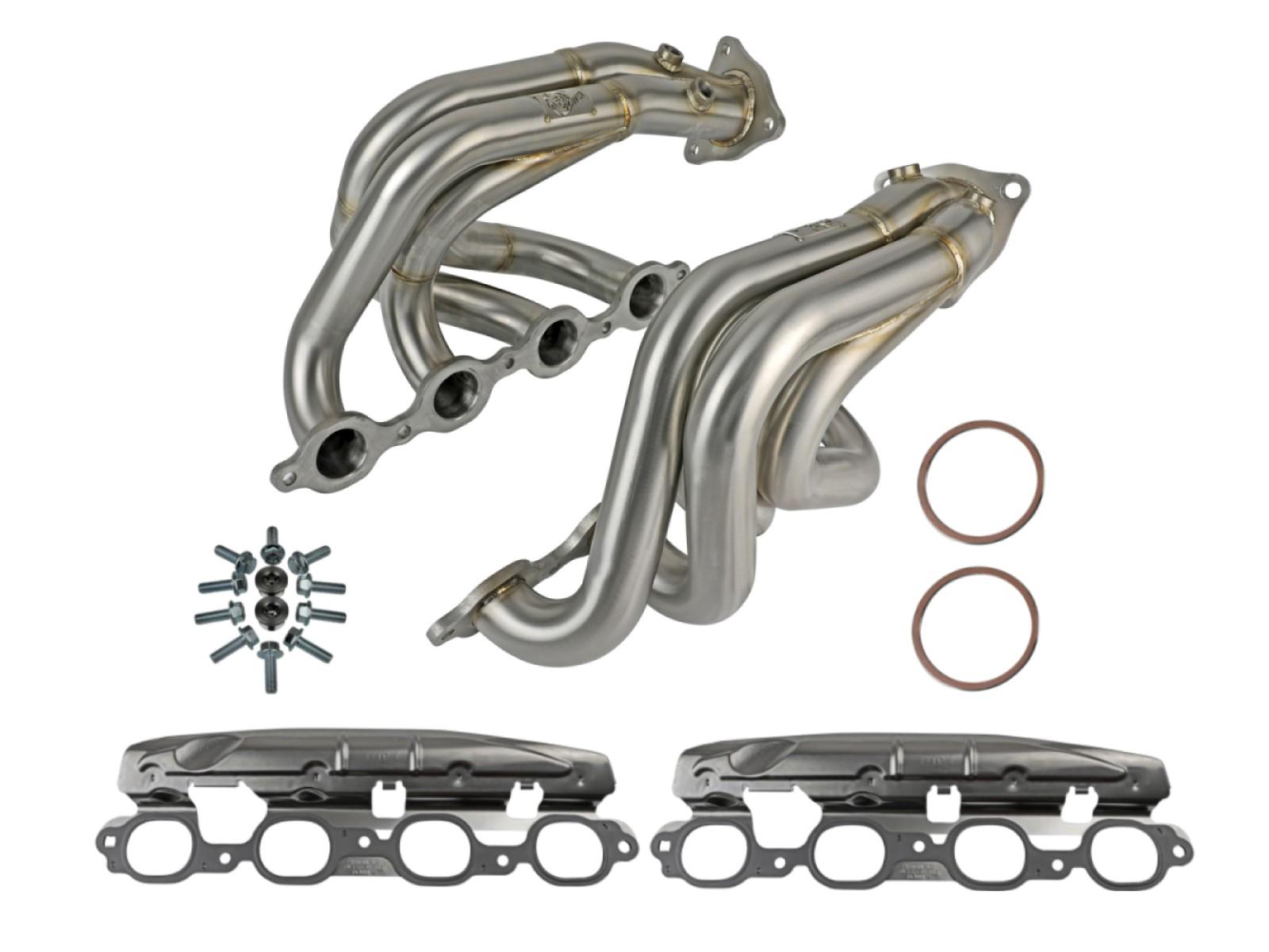 AFE Twisted Steel 1-7/8 IN to 2-3/4 IN 304 Stainless Headers w/ Brushed Finish (Chevrolet Corvette (C8) 20-25 V8-6.2L) - 48-34148-H