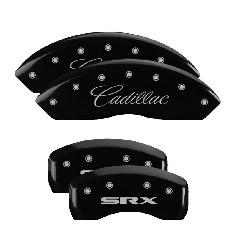 MGP Set Of 4: Black Finish, Silver Cadillac / Srx (2004-2011 SRX Base, STS Base) - 35002SSRXBK