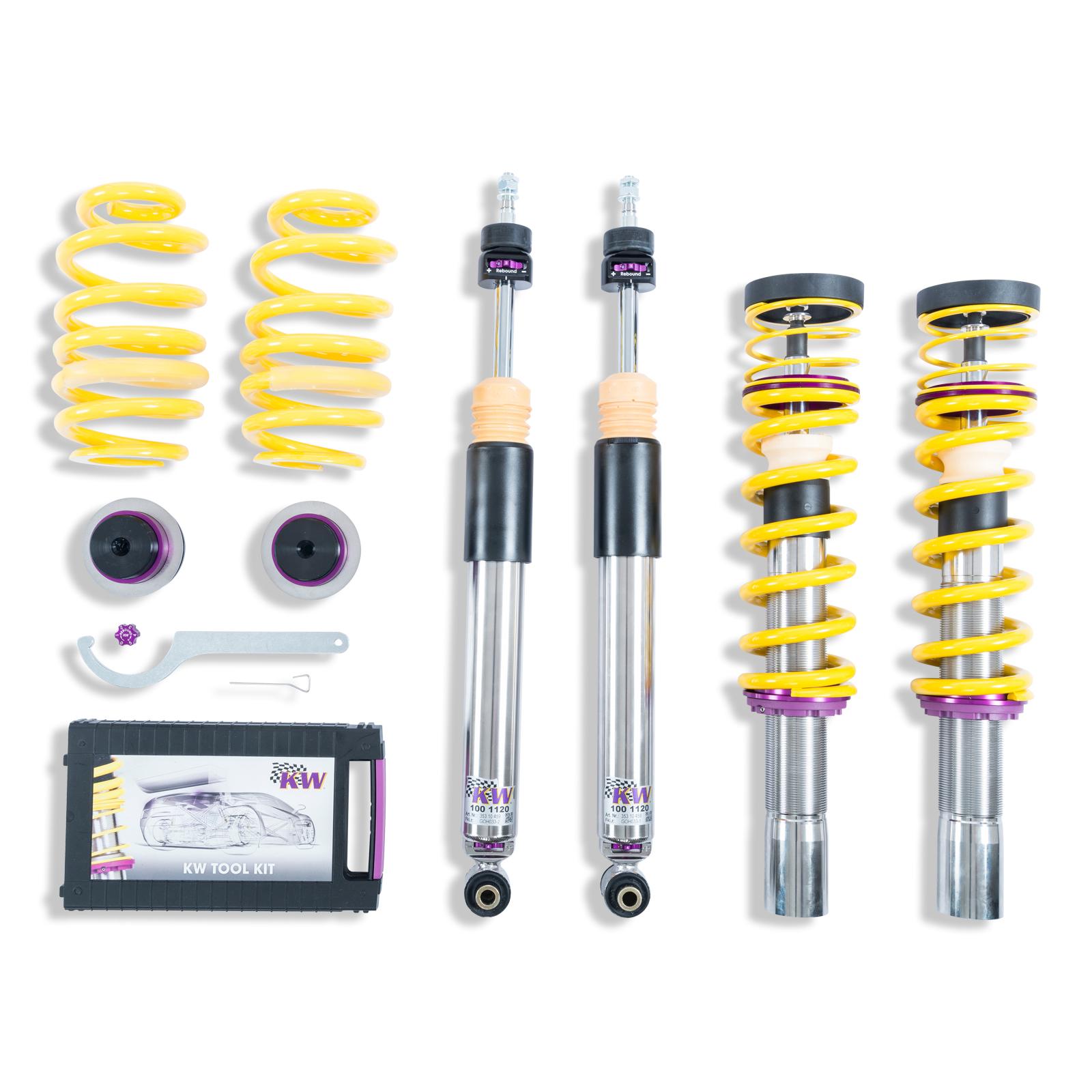 KW V3 Fully Adjustable Coilover Kit (2017+ A4 (B9) Sedan 2WD, without Electronic Dampers (50mm Ø)) - 352100AV