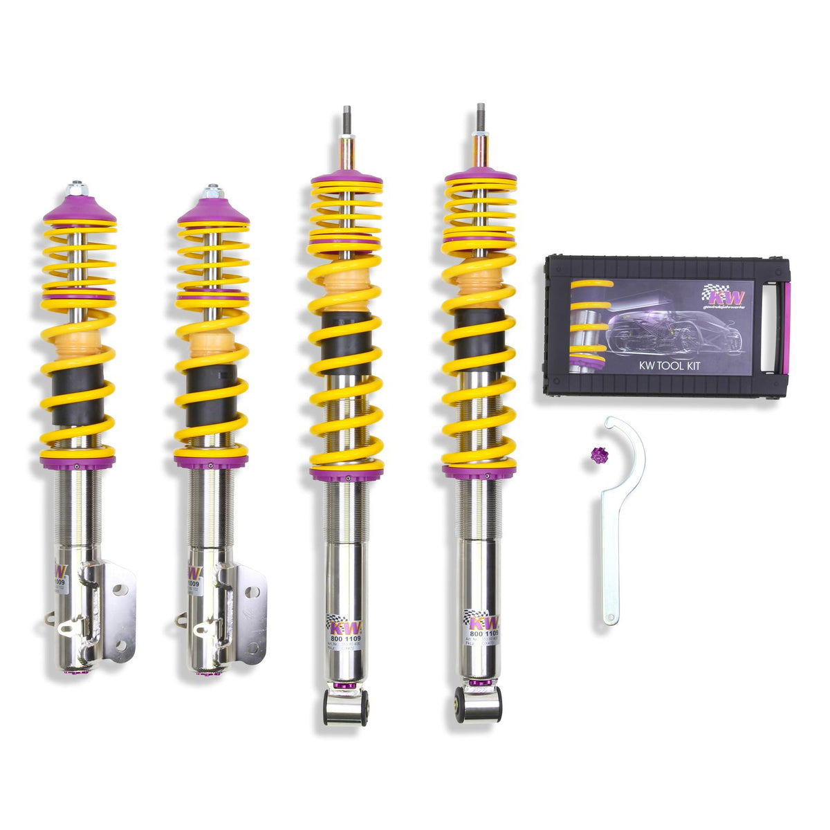 KW V3 Fully Adjustable Coilover Kit (85-92 Golf II / Jetta II (19E) 2WD, all engines) - 35280003