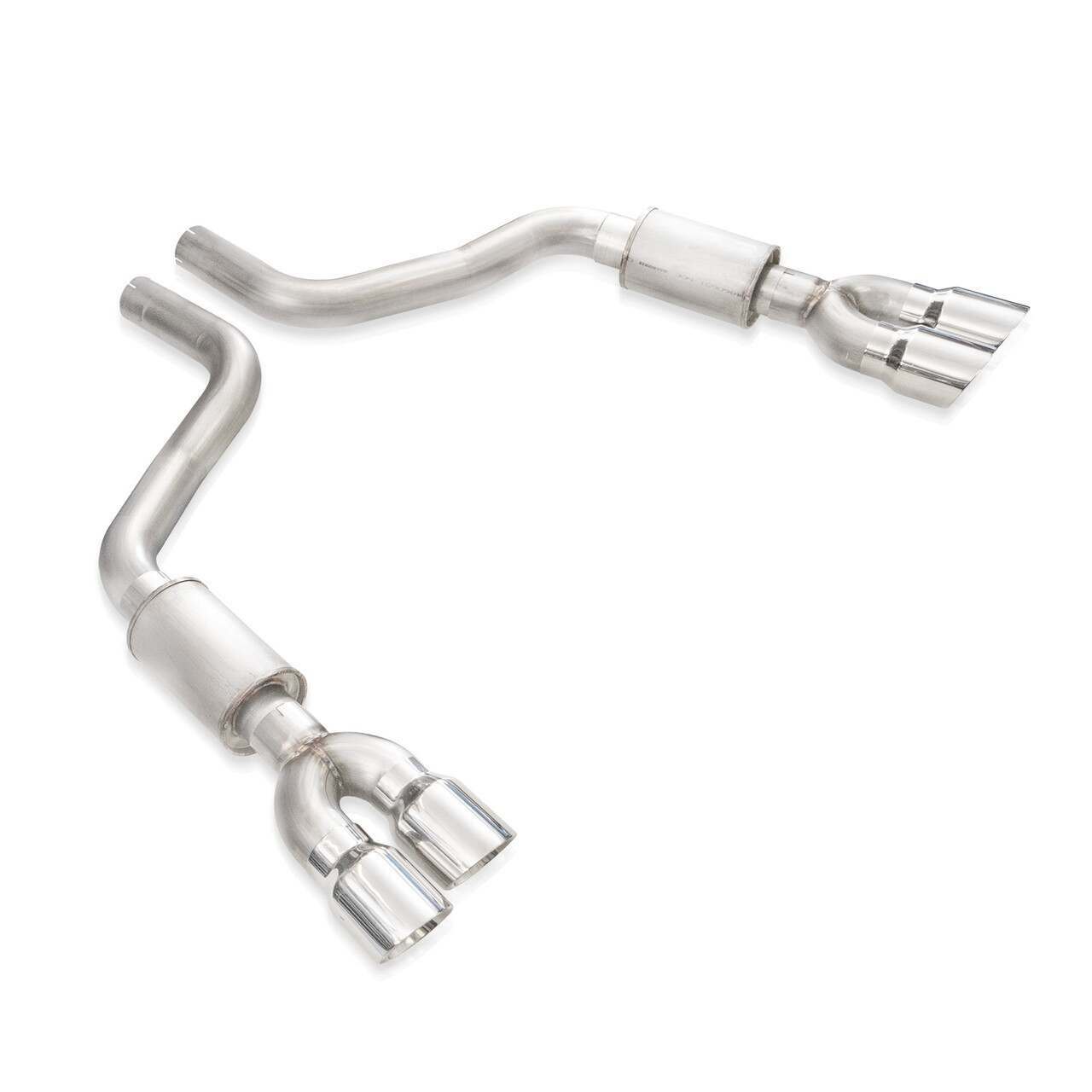 Stainless Works Legend (Classic Sound) Axle-Back - Quad 4" Slash Cut Polished Tips (2015-2023 Challenger 5.7L / 6.2L / 6.4L) - CHAL16ABL4