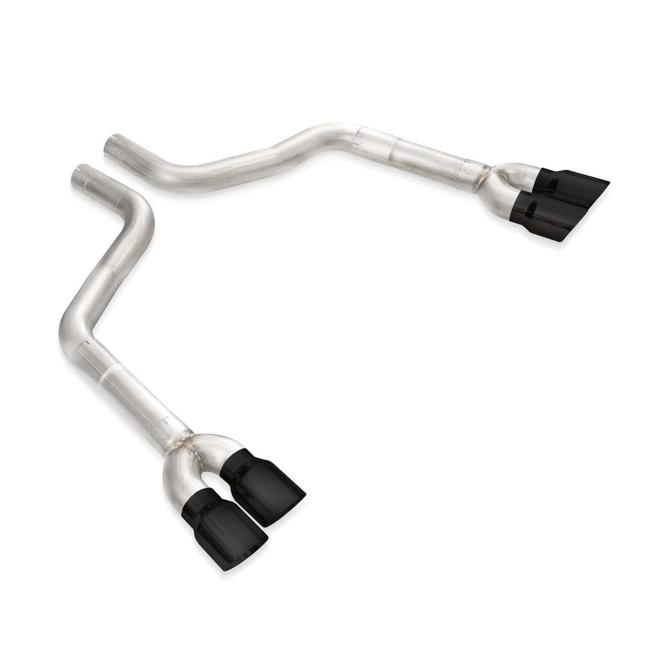 Stainless Works Muffler Delete Axle-Back - Quad 4" Slash Cut Black-Out Tips (2015-2023 Challenger 5.7L / 6.2L / 6.4L) - CHAL16RRD4B
