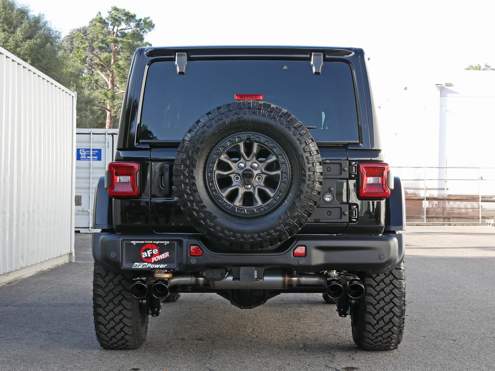 aFe Vulcan Series 2.5" to 3" 304 Stainless Steel Cat-Back Exhaust system w/ Black Tips (2021-2022 Jeep Wrangler 392 V8-6.4L) - 49-38098-B