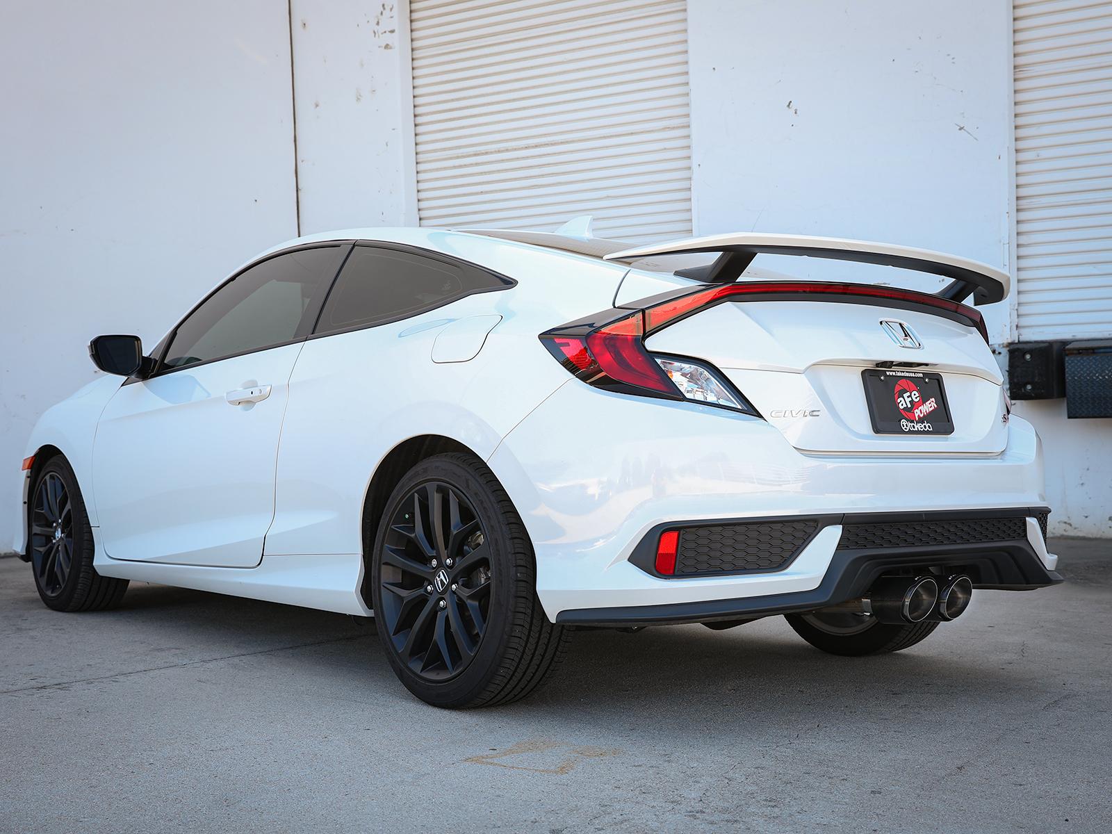 AFE Takeda 2-1/2 IN 304 Stainless Steel Cat-Back Exhaust System w/ Carbon Fiber Tips (Honda Civic Si Sedan 17-20 L4-1.5L (t)) - 49-36620-C