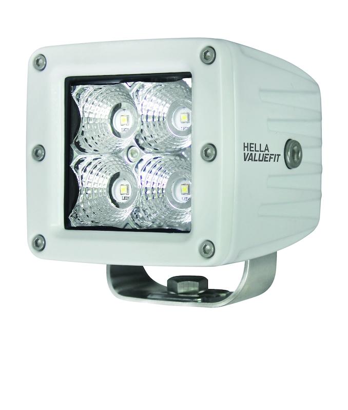 Hella HVF Cube 4LED Off-Road SNGL PED FLD WHT MV - 357204041
