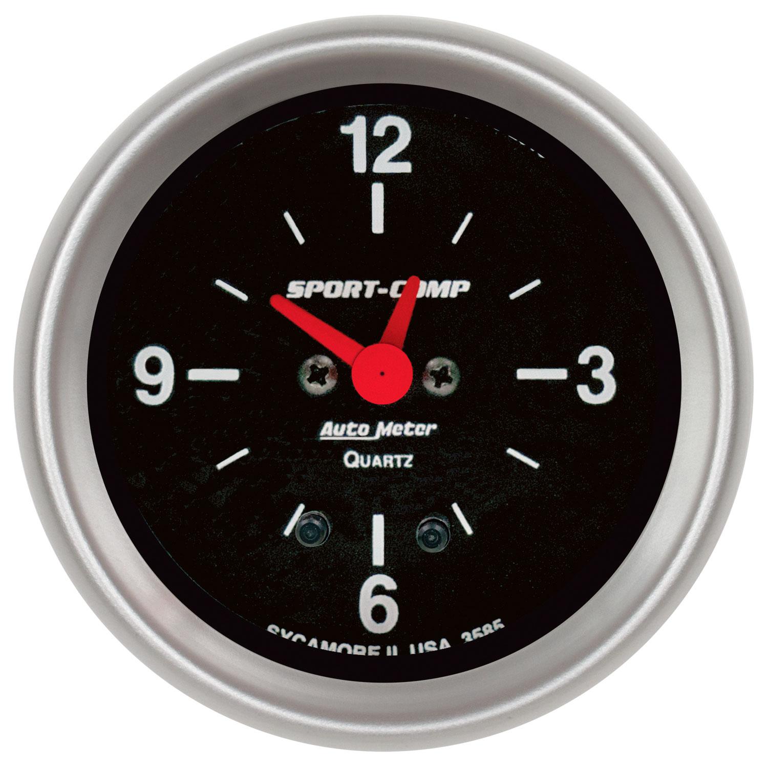 Auto Meter 2-5/8" CLOCK, 12 HOUR, SPORT-COMP - 3585