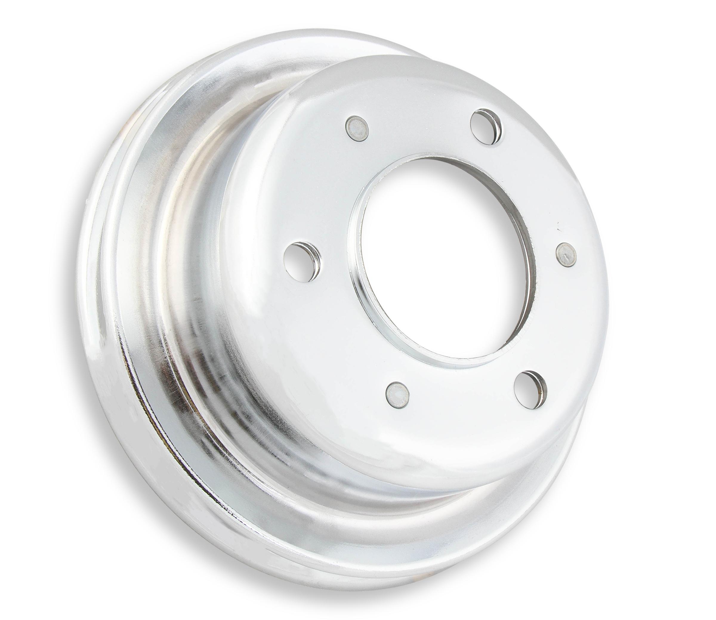 Mr. Gasket Chrome Crankshaft Pulley - Single Groove.  - 8827