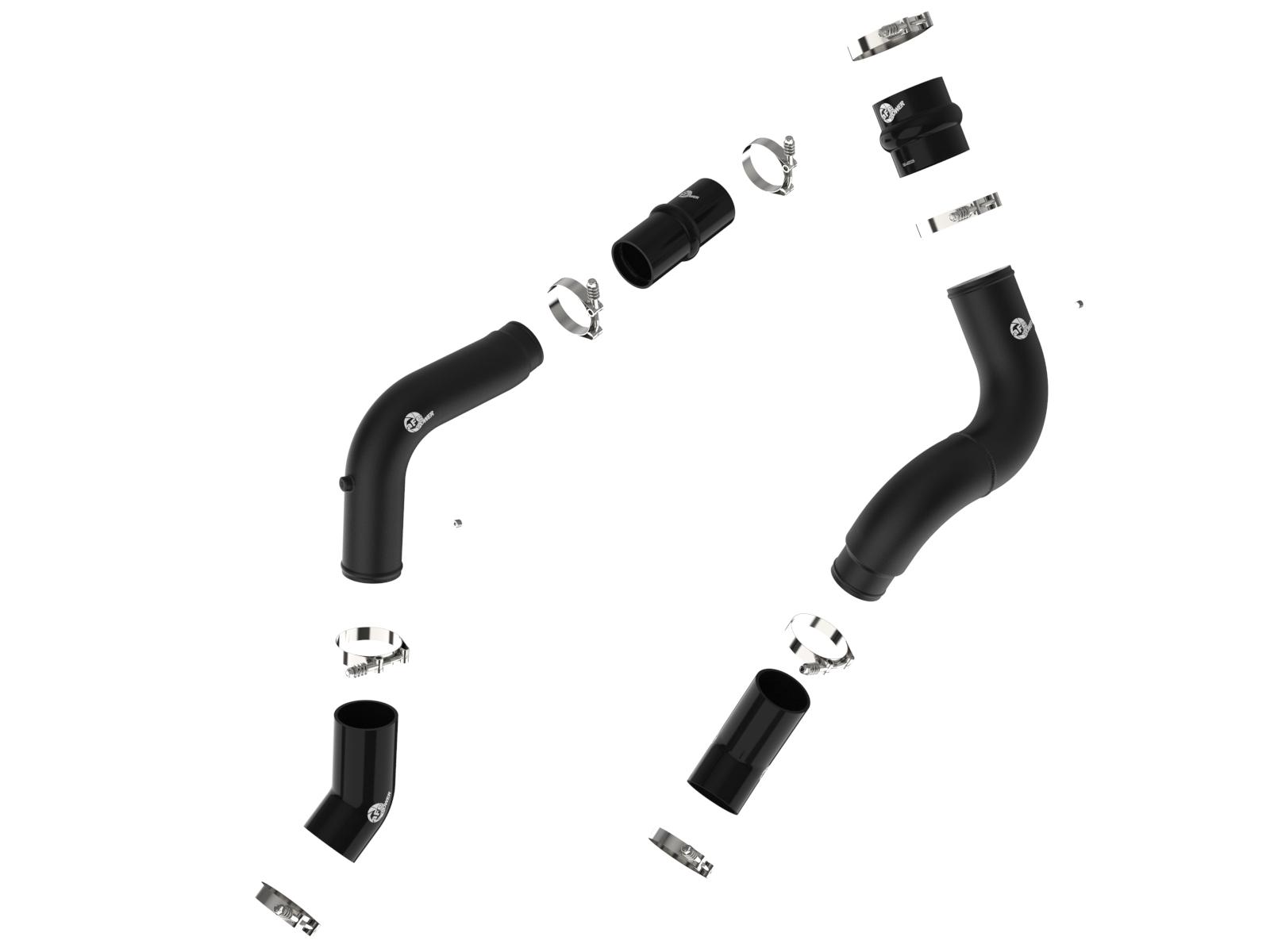 AFE BladeRunner Aluminum Hot and Cold Charge Pipe Kit Black RAM Diesel Trucks 19-23 L6-6.7L (td) - 46-20614-B
