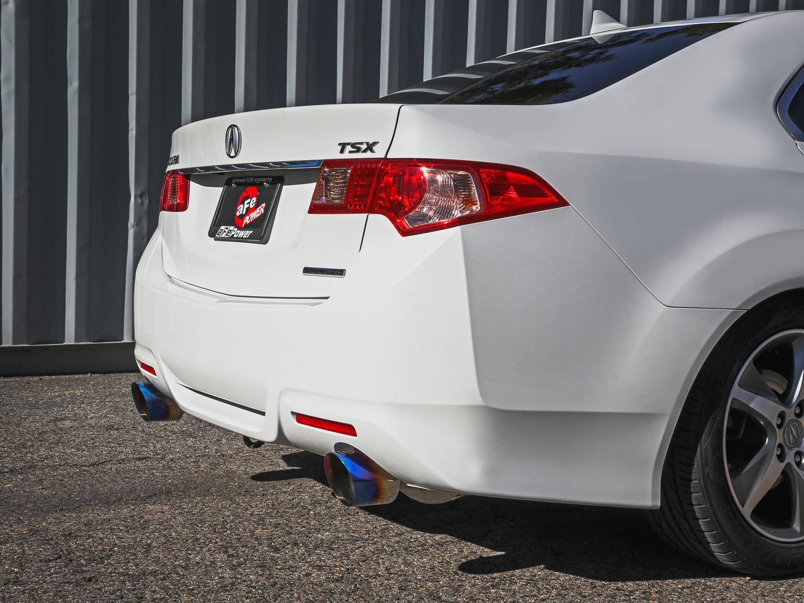 AFE Takeda 2-1/2 IN to 2-1/4 IN 304 Stainless Steel Cat-Back Exhaust System Blue Acura TSX 09-14 L4-2.4L - 49-36629-L
