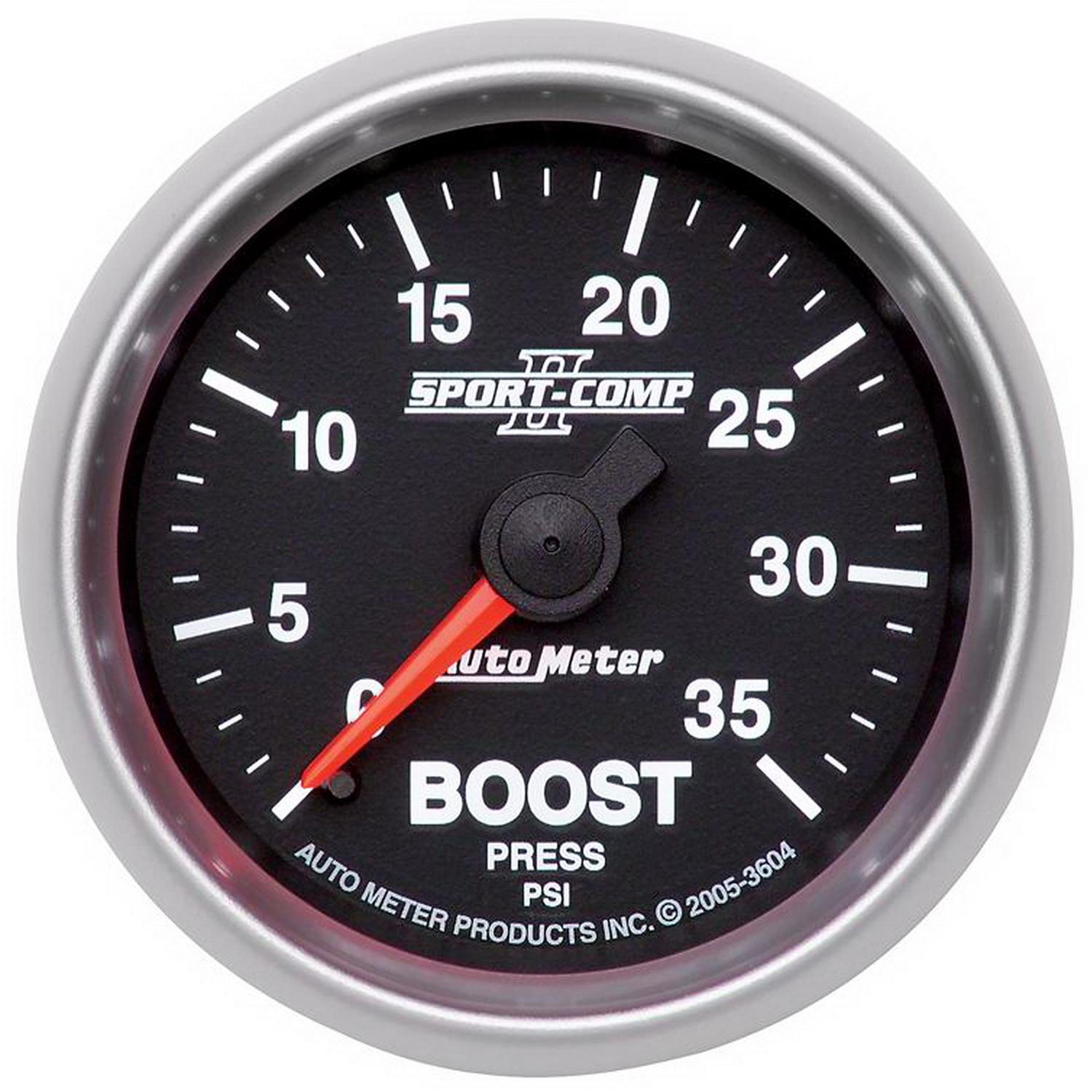 Auto Meter 2-1/16" BOOST, 0-35 PSI, SPORT-COMP II - 3604