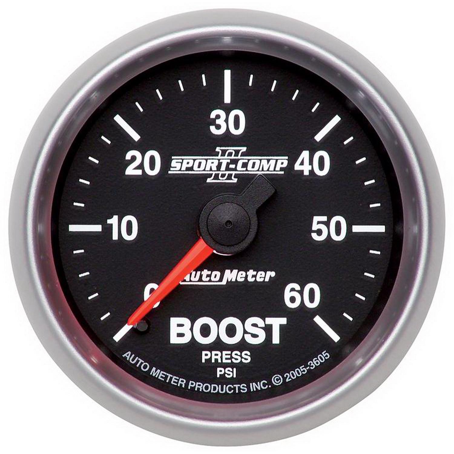 Auto Meter 2-1/16" BOOST, 0-60 PSI, SPORT-COMP II - 3605