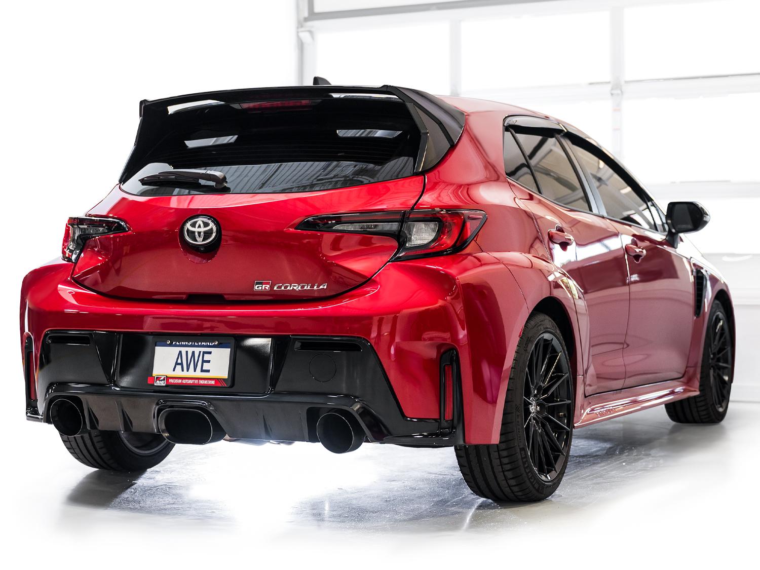 AWE Touring Edition Exhaust for GR Corolla - Diamond Black Tips - 3015-53472