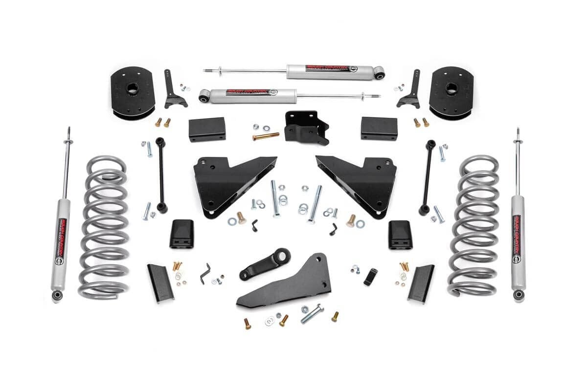 Rough Country 5-inch Radius Arm Drop Coil Spring Suspension Lift Kit (Gasoline Engine Models) (2014-2018 Ram 2500) - 36420