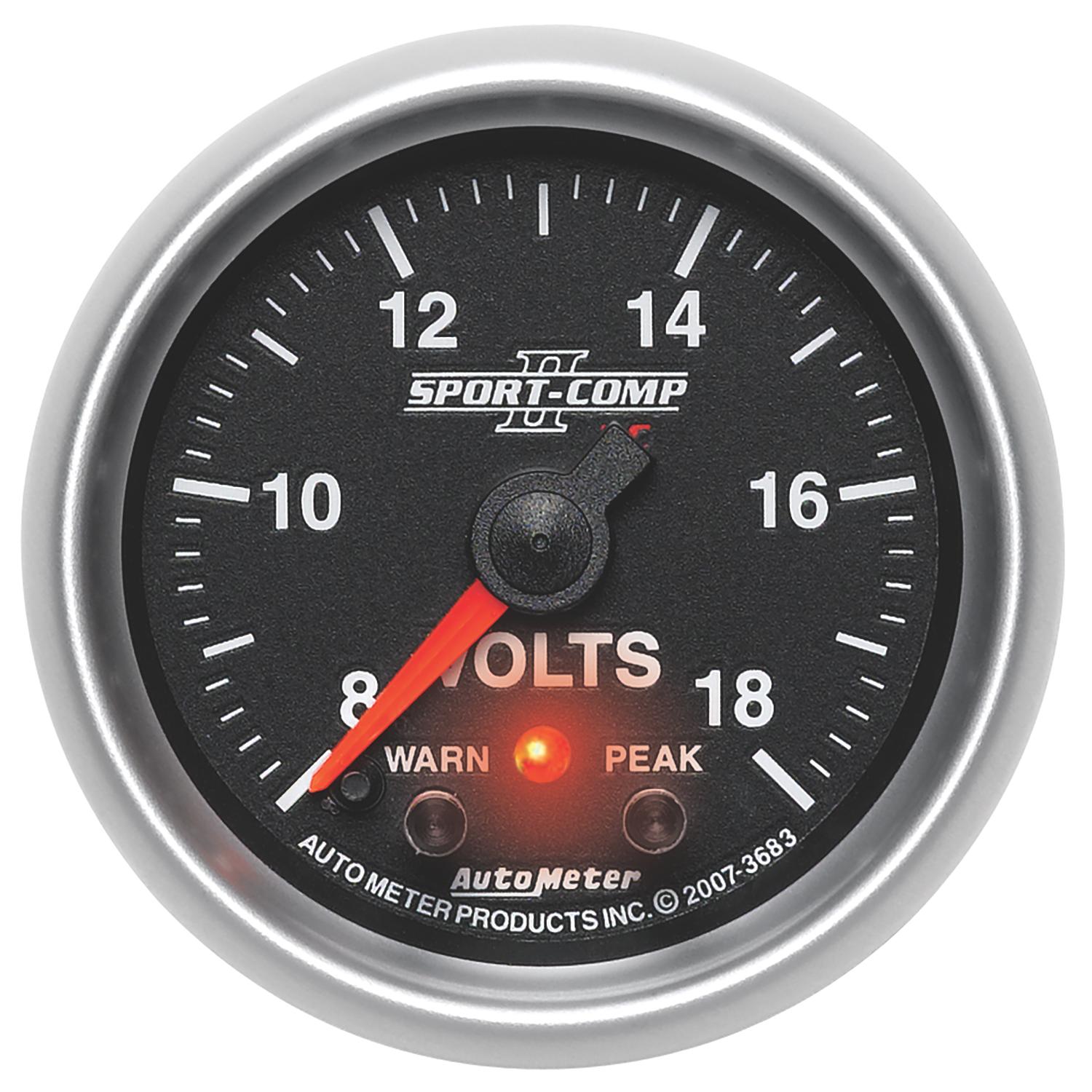 Auto Meter 2-1/16" VOLTMETER, 8-18V, SPORT-COMP II - 3683
