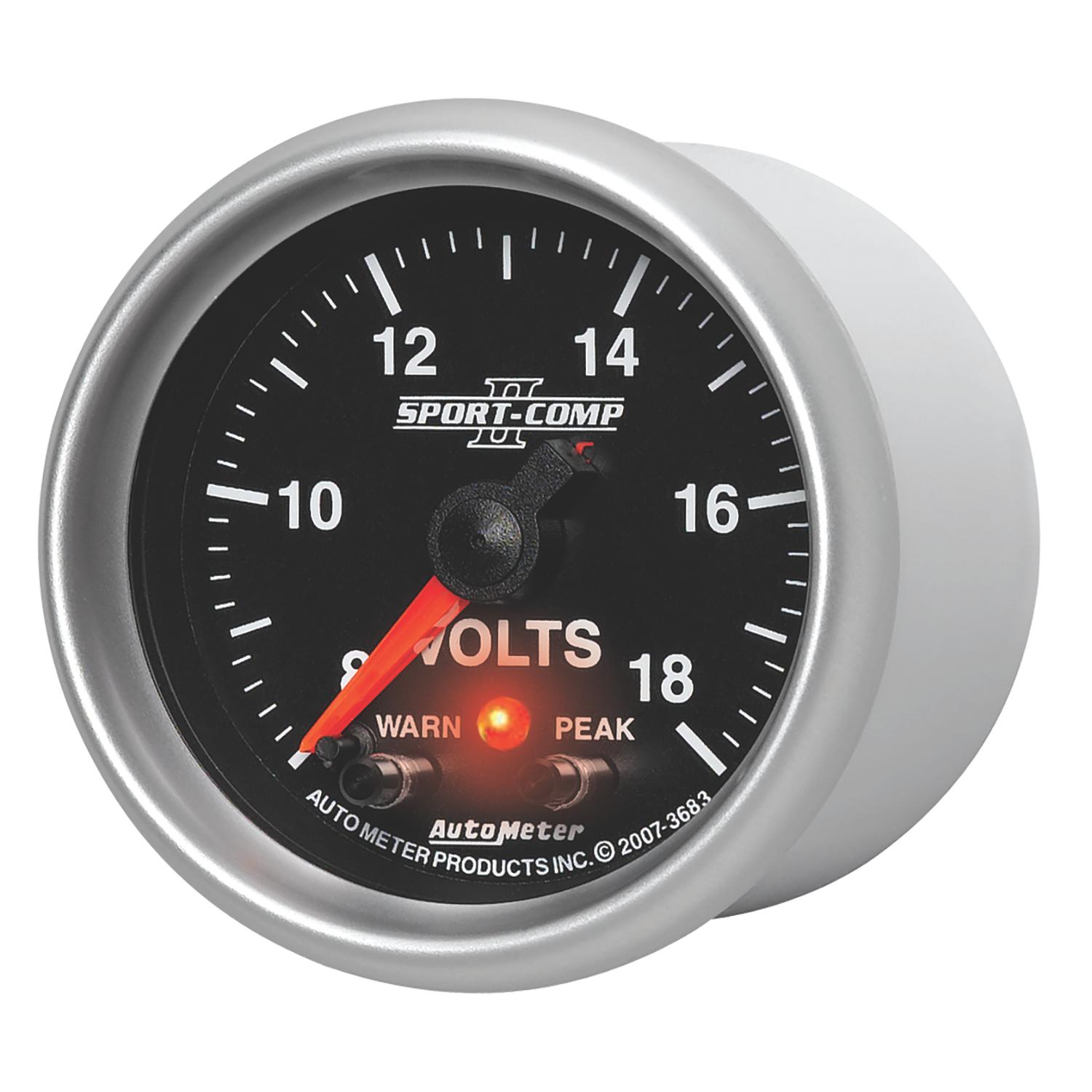 Auto Meter 2-1/16" VOLTMETER, 8-18V, SPORT-COMP II - 3683