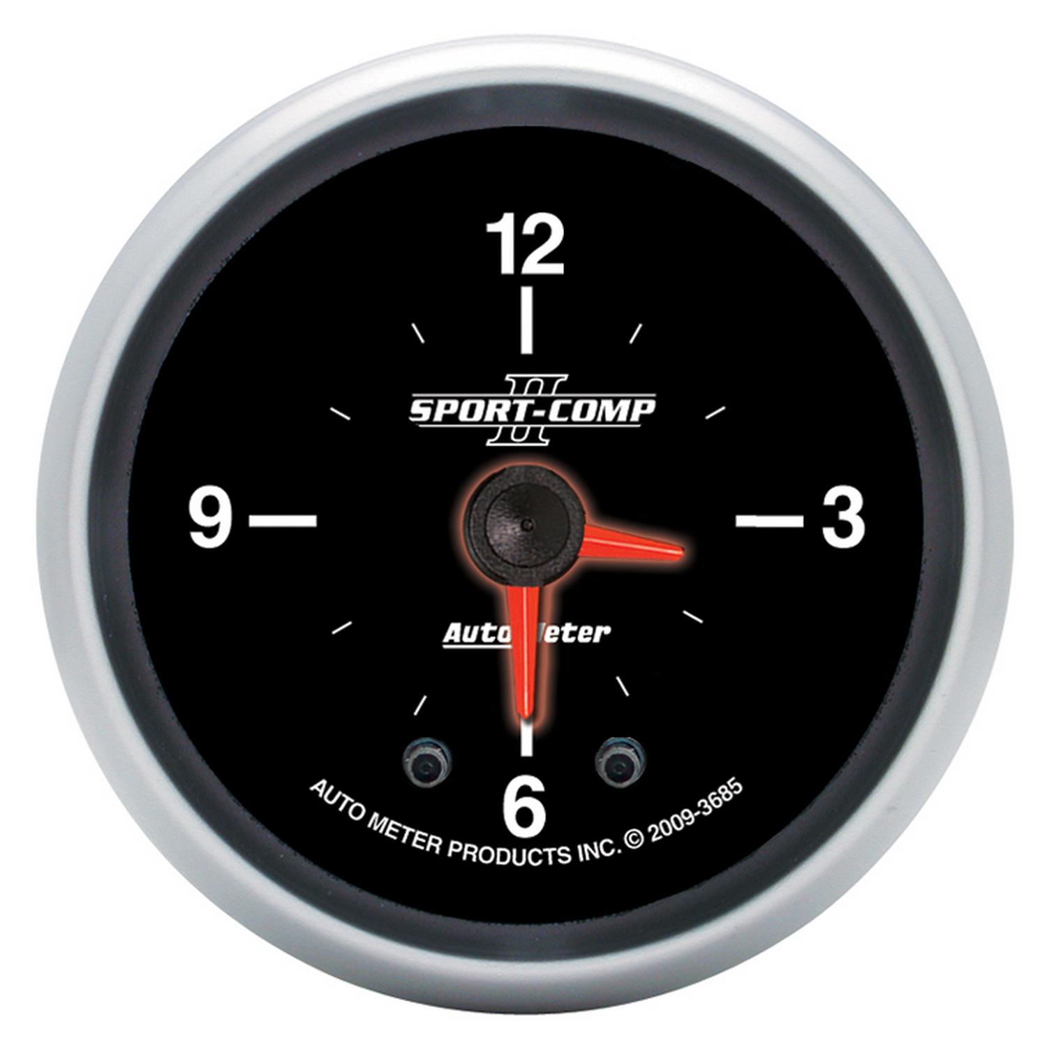 Auto Meter 2-1/16" CLOCK, 12 HOUR, SPORT-COMP II - 3685