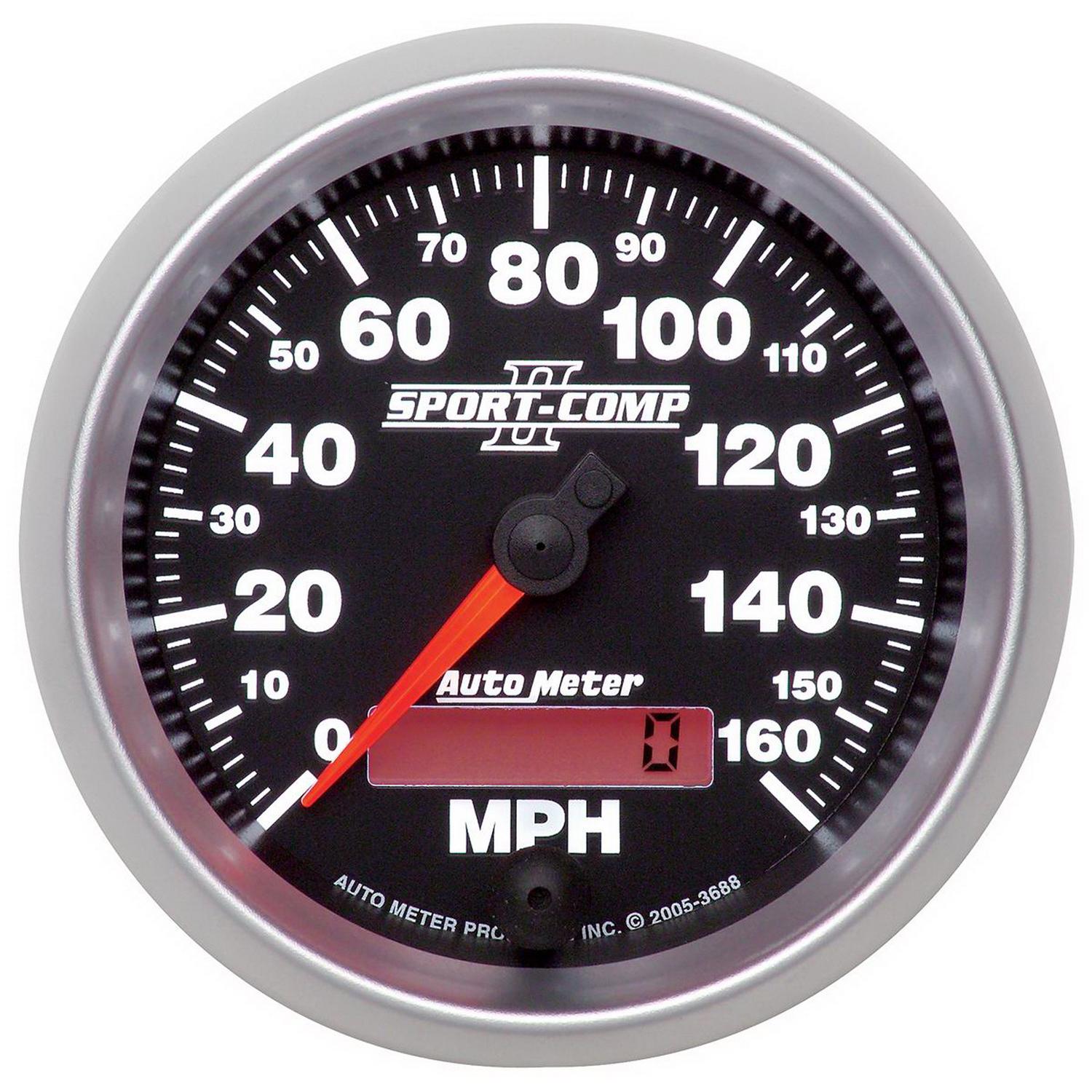 Auto Meter 3-3/8" SPEEDOMETER, 0-160 MPH, SPORT-COMP II - 3688