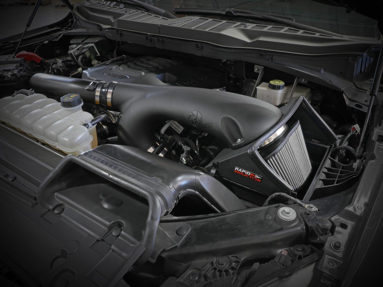 AFE Rapid Induction Cold Air Intake System w/ Pro DRY S Filter (2021-2025 Ford F-150 V6-3.5L (tt)) - 52-10010D