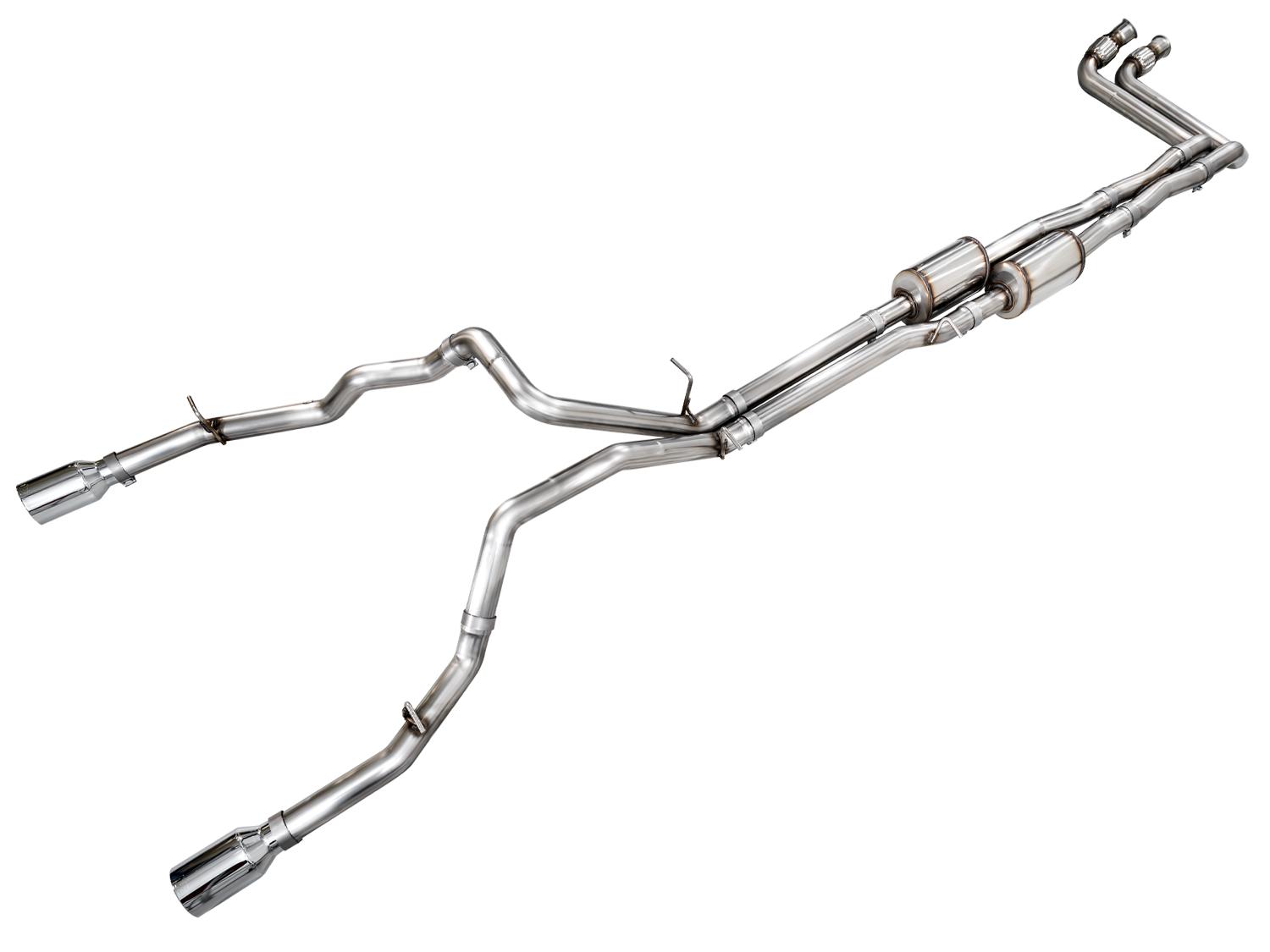 AWE 0FG Catback Exhaust Standard & High Output - Chrome Silver Tips (2025+ RAM 1500 3.0TT) - 3015-38246