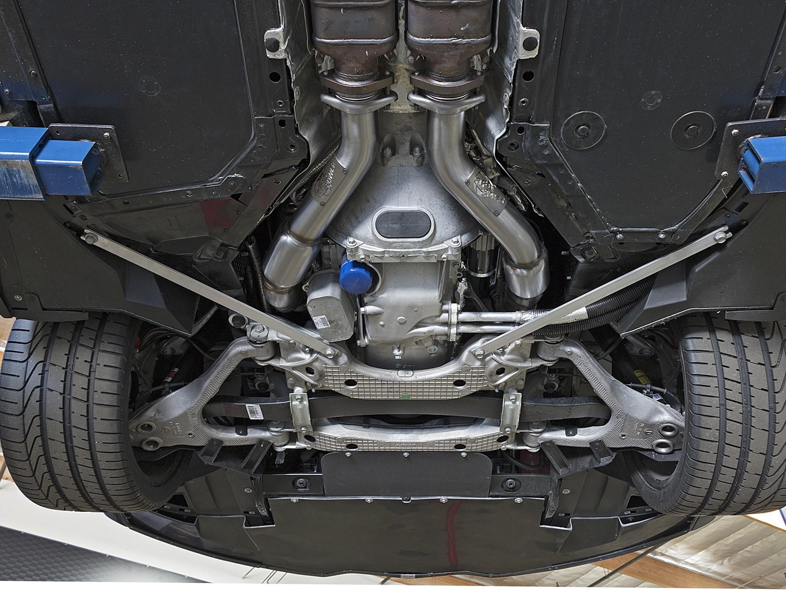 AFE Twisted Steel Mid Pipe 3 IN 304 Stainless Steel w/ Cat Chevrolet Corvette (C7) & Z06 14-17 V8-6.2L/6.2L (sc) LT1 - 48-34130-1YC