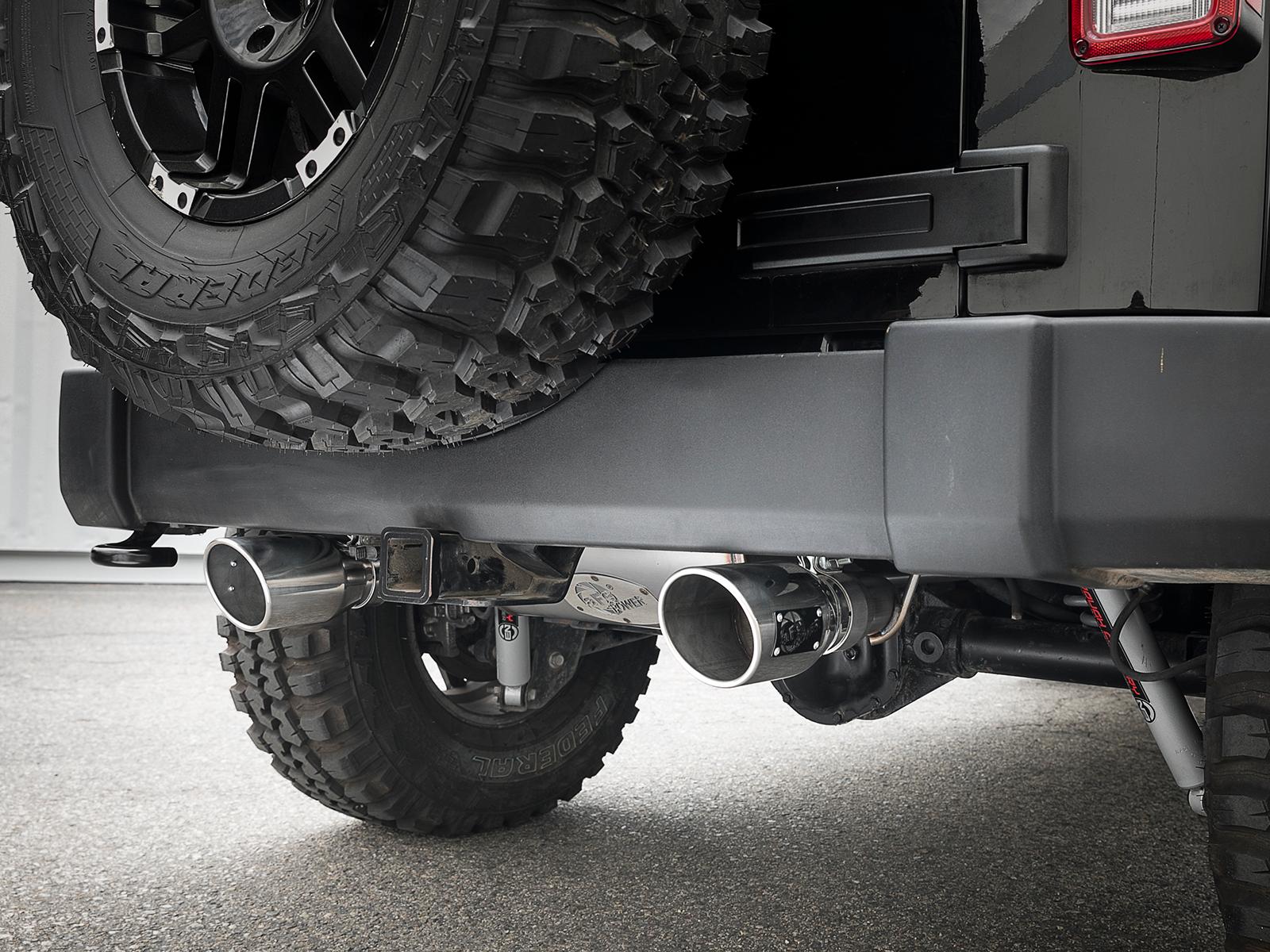 AFE Rebel Series 2-1/2 IN 409 Stainless Steel Axle-Back Exhaust w/ Polished Tips - 49-48061-P