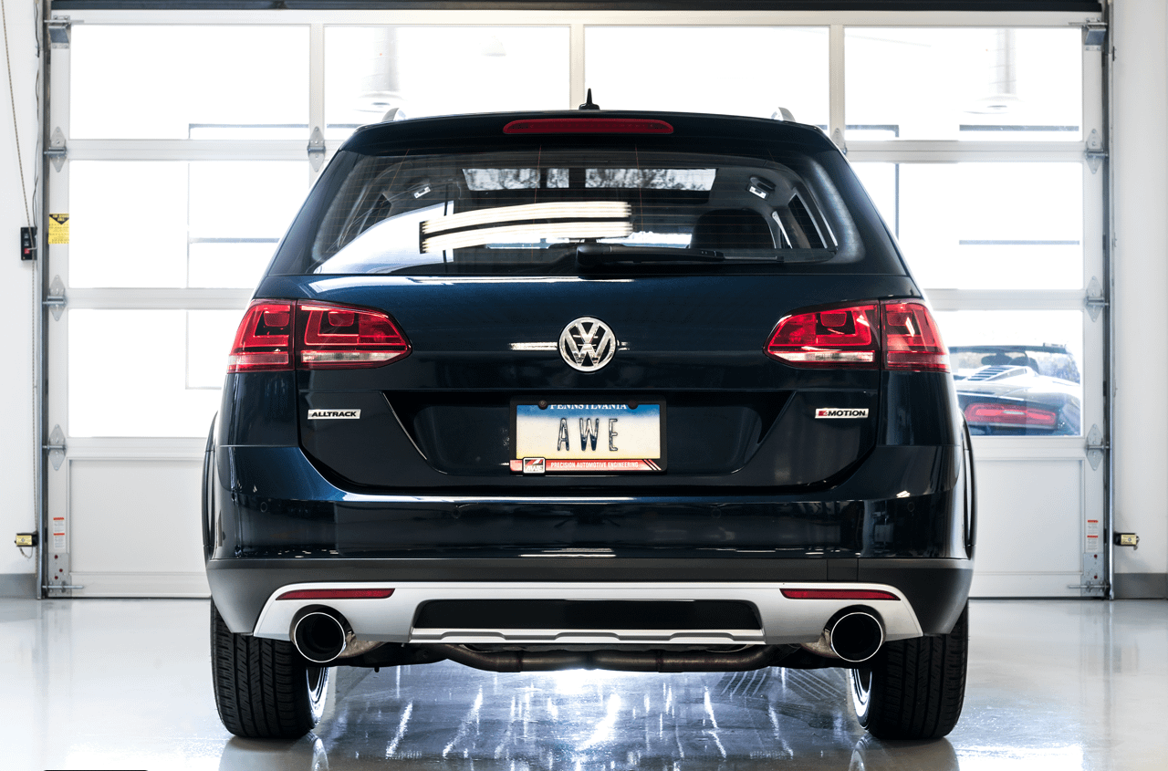 AWE Tuning VW MK7 Golf Alltrack/Sportwagen 4Motion Touring Edition Exhaust - Polished Silver Tips - 3015-32098