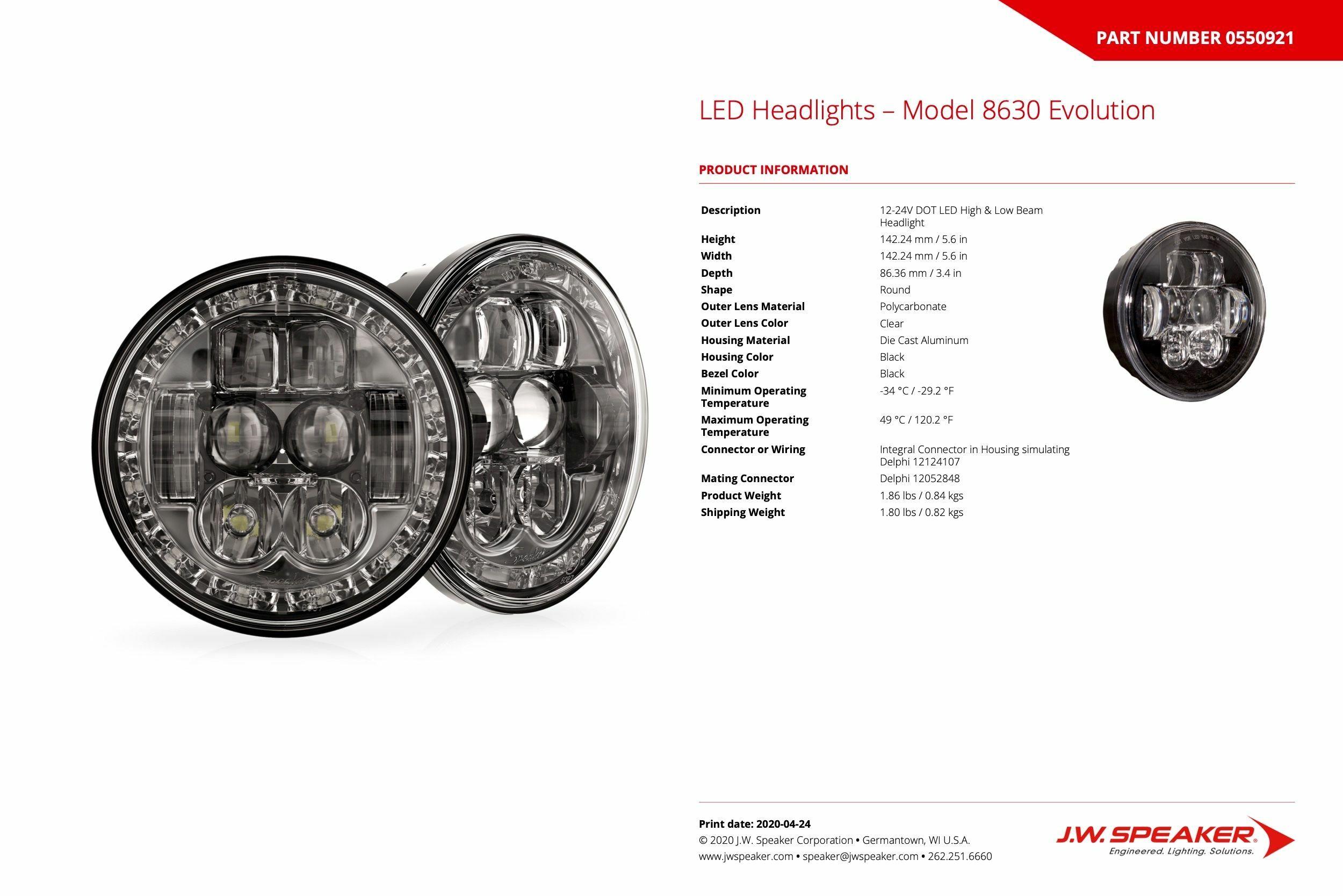 JW Speaker : 8630 LED Headlight PAR46 Ring (SET) (Universal) - 3157751