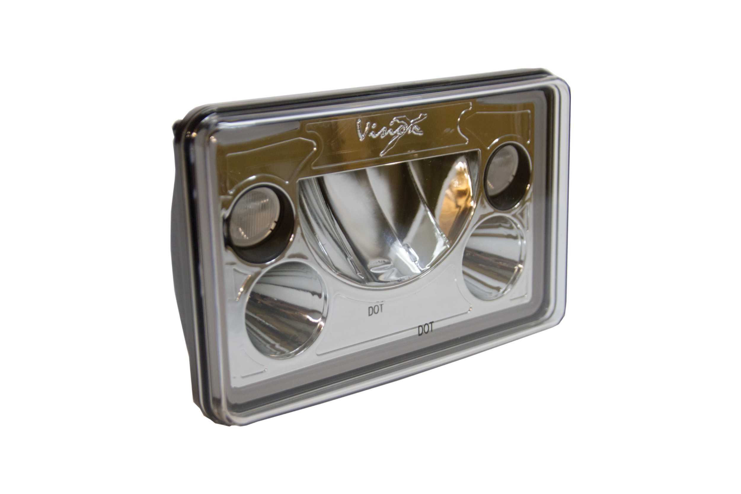 Vision X  LED Headlights: (Each / 4x6" Rectangle / Chrome / Amber Halo) (Universal) - XIL-46DA