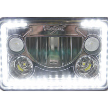 Vision X  LED Headlights: (Each / 4x6" Rectangle / Chrome / Amber Halo) (Universal) - XIL-46DA