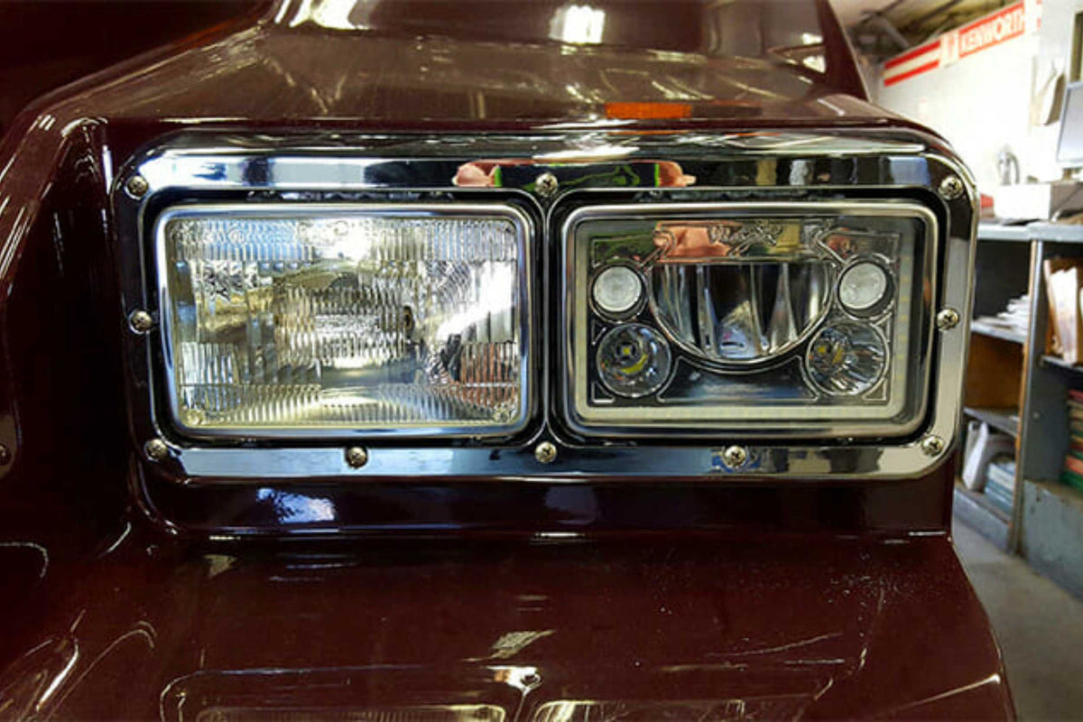 Vision X  LED Headlights: (Each / 4x6" Rectangle / Chrome / White Halo) (Universal) - XIL-46D