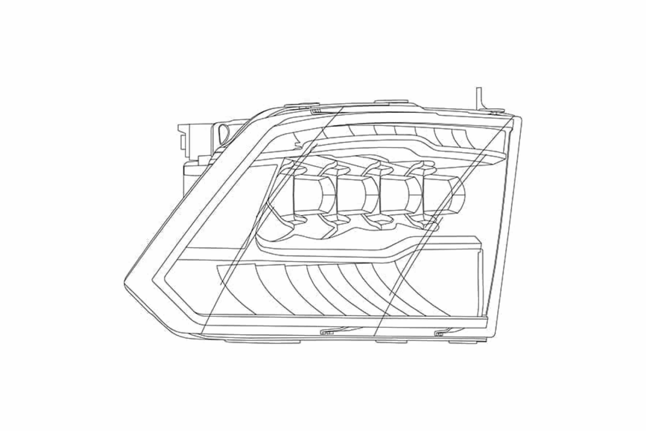 AlphaRex Adapter: Dodge Ram (09-18) for trucks with OEM Quad/Dual Headlights (each) (Dodge Ram (09-18)) - AXHL-DR13-PP2HD-CVT-2PC