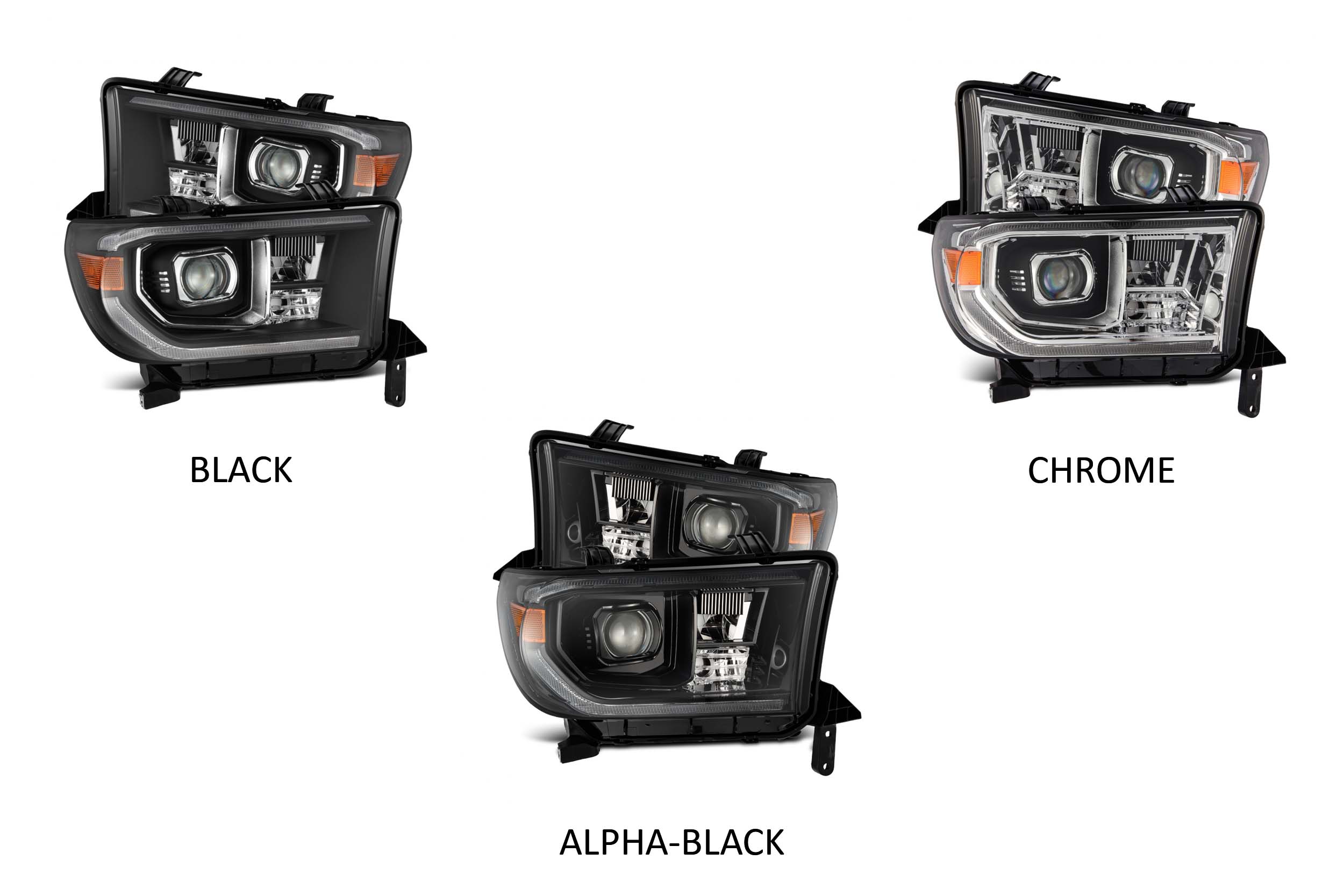 AlphaRex ARex Luxx LED Headlights: Toyota Tundra (07-13) - Black w/ Adj (Set) - 880776